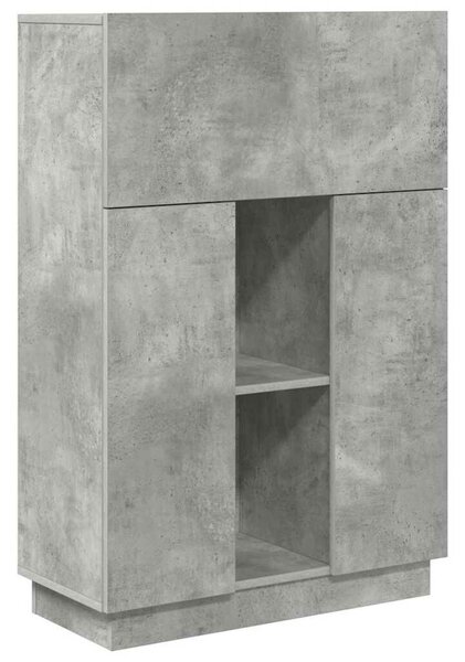 VidaXL Asztal polcokkal Beton Szürke 71.5 x 31.5 x 106.5 cm Faanyag