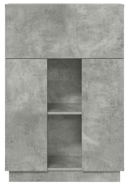 VidaXL Asztal polcokkal Beton Szürke 71.5 x 31.5 x 106.5 cm Faanyag