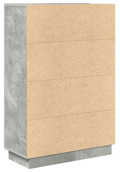 VidaXL Asztal polcokkal Beton Szürke 71.5 x 31.5 x 106.5 cm Faanyag