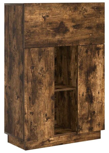 VidaXL Asztal polcokkal Füstölt tölgy 71.5 x 31.5 x 106.5 cm Faanyag