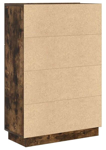 VidaXL Asztal polcokkal Füstölt tölgy 71.5 x 31.5 x 106.5 cm Faanyag
