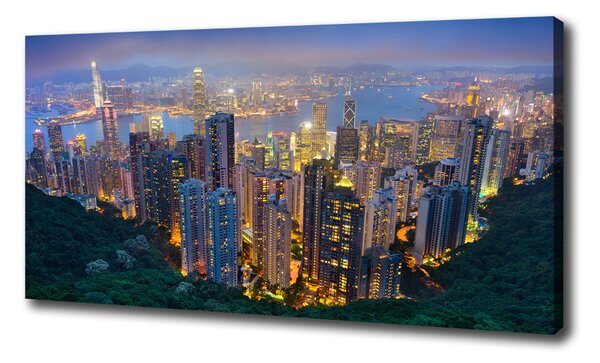 Vászonfotó Hong kong éjjel
