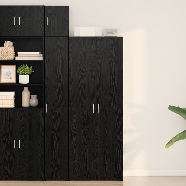VidaXL Felsőszekrény Fekete Tölgy 70x42.5x185 cm Mérnöki fa
