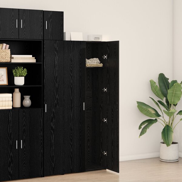 VidaXL Felsőszekrény Fekete Tölgy 70x42.5x185 cm Mérnöki fa
