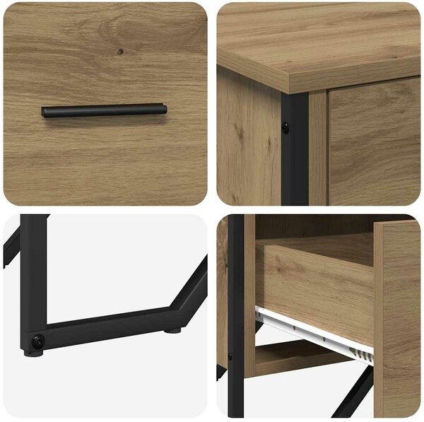VidaXL Fiókos Szekrény kézműves tölgy 91 x 35.5 x 74.5 cm Faanyag
