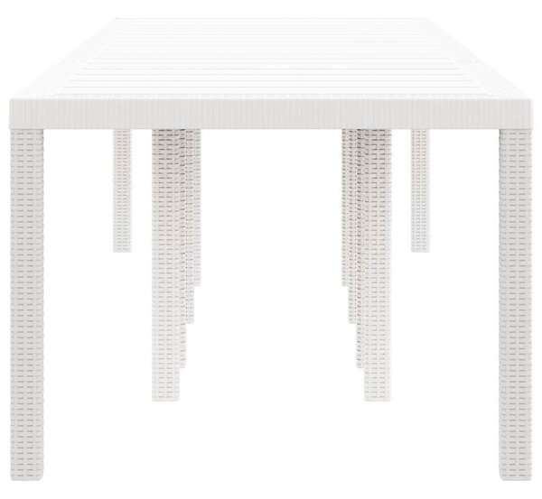 VidaXL Kerti Asztal Fehér 300 x 100 x 73 cm polirattan