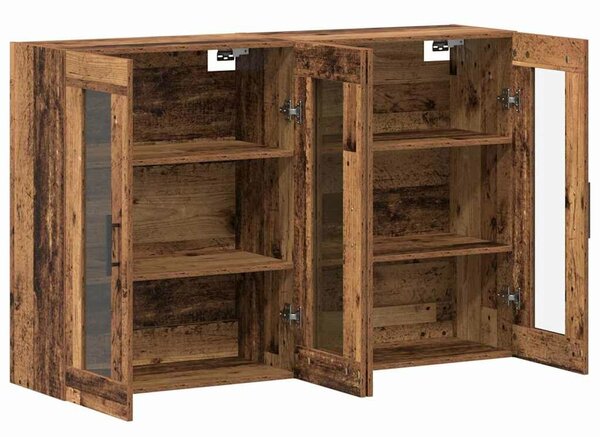 VidaXL Fali Szekrények 2 pcs Régi fa 69.5 x 34 x 90 cm Tömör fa