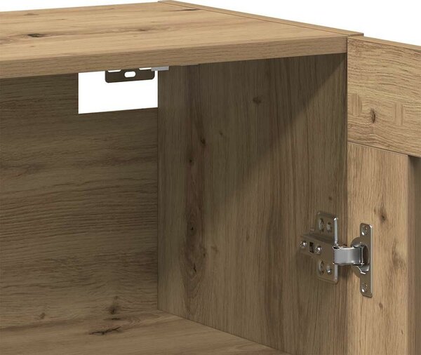 VidaXL Fali Szekrények 2 pcs Artisan tölgy és Fekete 69.5 x 34 x 90 cm