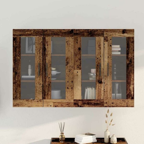 VidaXL Fali Szekrények 2 pcs Régi fa 69.5 x 34 x 90 cm Tömör fa