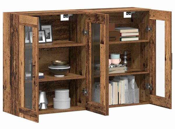 VidaXL Fali Szekrények 2 pcs Régi fa 69.5 x 34 x 90 cm Tömör fa