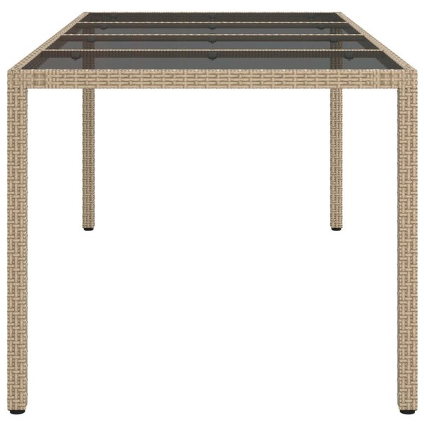 VidaXL Kerti Étkezőasztal Bézs 190 x 90 x 75 cm Poli rattan