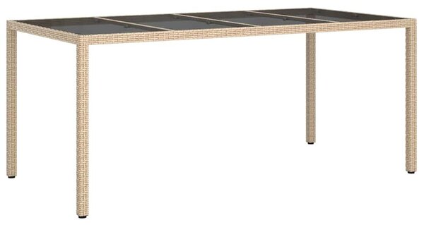 VidaXL Kerti Étkezőasztal Bézs 190 x 90 x 75 cm Poli rattan