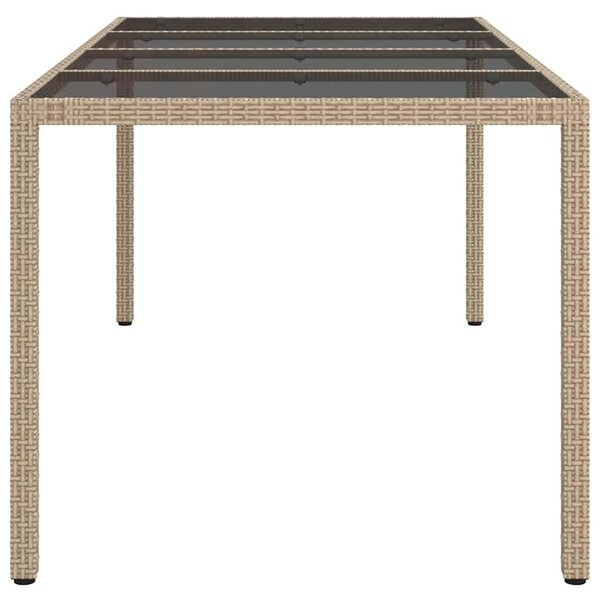 VidaXL Kerti Étkezőasztal Bézs 190 x 90 x 75 cm Poli rattan