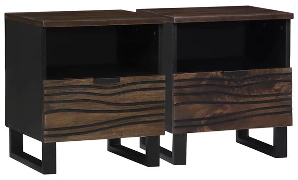 VidaXL Éjjeliszekrény 2 pcs Dió 40 x 33 x 46 cm Szerelt Fa