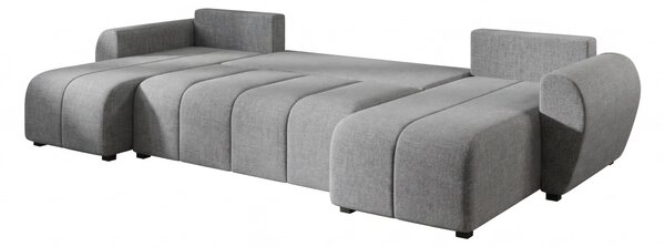 SEVIO U alakú kihúzható ülőgarnitúra, 311x145 cm, szürke + 2 párna INGYEN