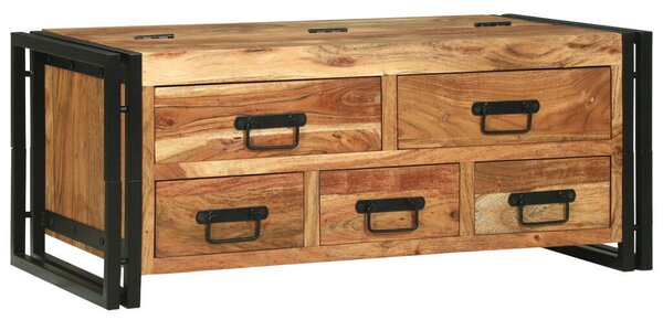 VidaXL Dohányzóasztal with Drawer Barna 90 x 50 x 38 cm tömör akácfa