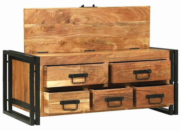 VidaXL Dohányzóasztal with Drawer Barna 90 x 50 x 38 cm tömör akácfa