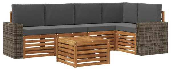 VidaXL Szegmentált kanapé szett párnával 6 pcs Természetes és antracit