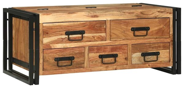 VidaXL Dohányzóasztal with Drawer Barna 90 x 50 x 38 cm tömör akácfa