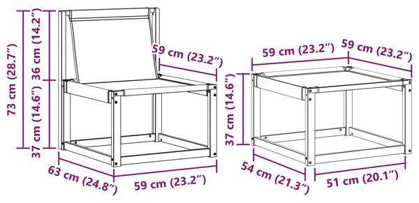 VidaXL Kültéri kanapé szett párnával 6 pcs Természetes és Fekete