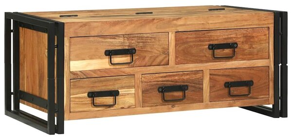 VidaXL Dohányzóasztal with Drawer Barna 90 x 50 x 38 cm tömör akácfa
