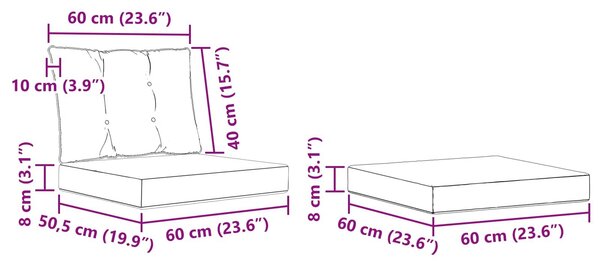 VidaXL Kültéri kanapé szett párnával 6 pcs Természetes és Fekete