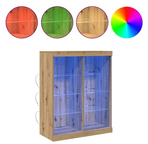 VidaXL LED tálaló Kézműves Tölgy 81 x 37 x 100 cm Szerelt Fa