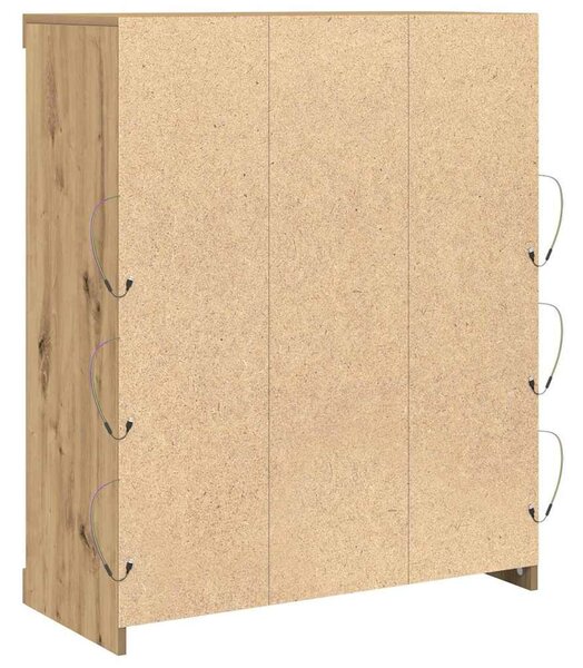 VidaXL LED tálaló Kézműves Tölgy 81 x 37 x 100 cm Szerelt Fa