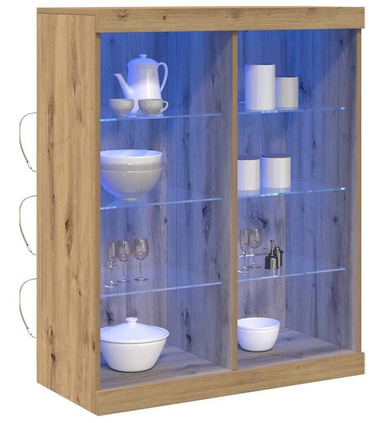 VidaXL LED tálaló Kézműves Tölgy 81 x 37 x 100 cm Szerelt Fa