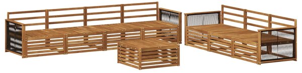VidaXL Kültéri kanapé szett 8 pcs Természetes Tömör Akácfa