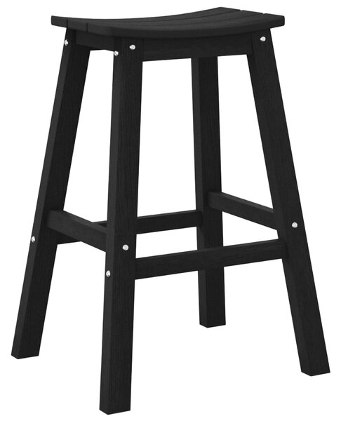 VidaXL Bárszékek 2 db Fekete HDPE