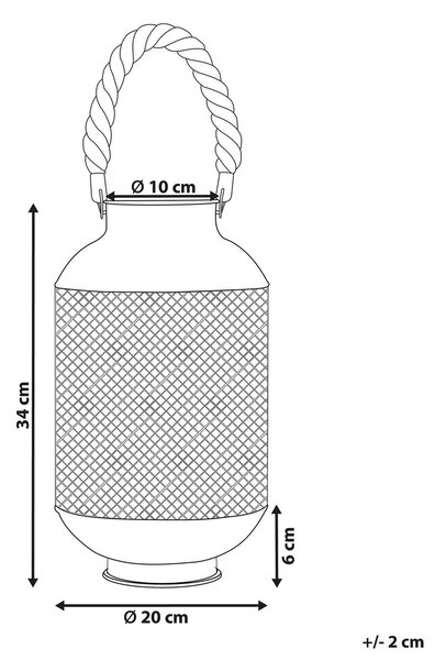Lámpás CORON Fém 34 cm Fekete