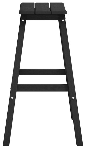 VidaXL Bárszékek 2 db Fekete HDPE