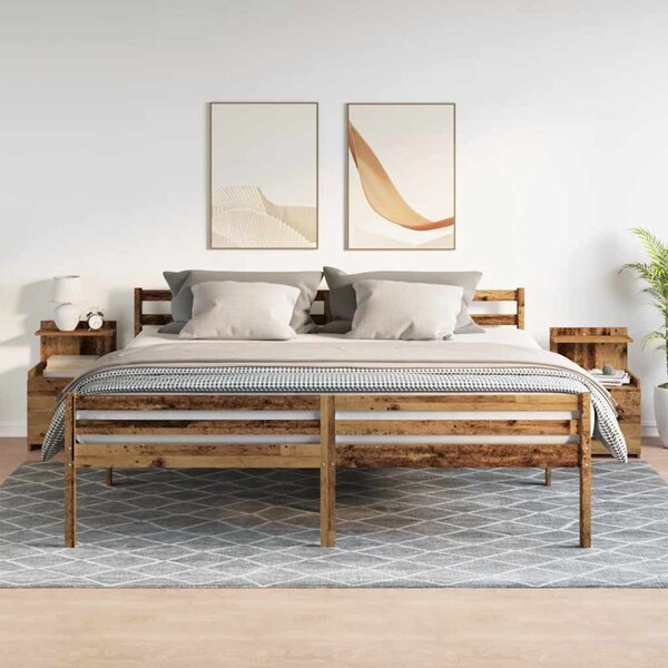 VidaXL 2 db-os 2 fiókos éjjeliszekrény régi fából 40 x 36,5 x 62 cm