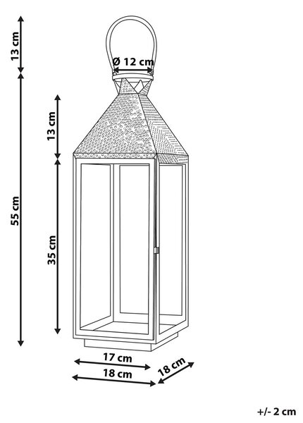 Lámpás BALI Rozsdamentes acél 55 cm Ezüst