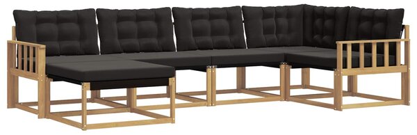 VidaXL Kültéri kanapé szett párnával 6 pcs Fehér és Fekete
