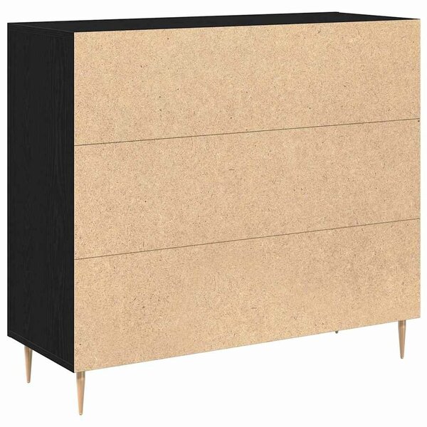 VidaXL Széf Fekete tölgy 90 x 34 x 80 cm Szerelt Fa