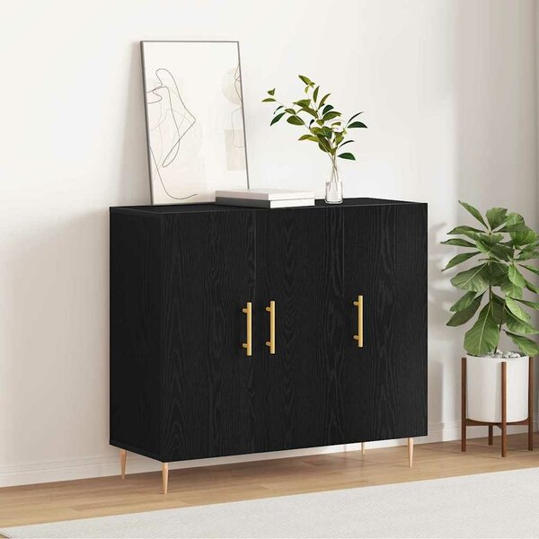 VidaXL Széf Fekete tölgy 90 x 34 x 80 cm Szerelt Fa