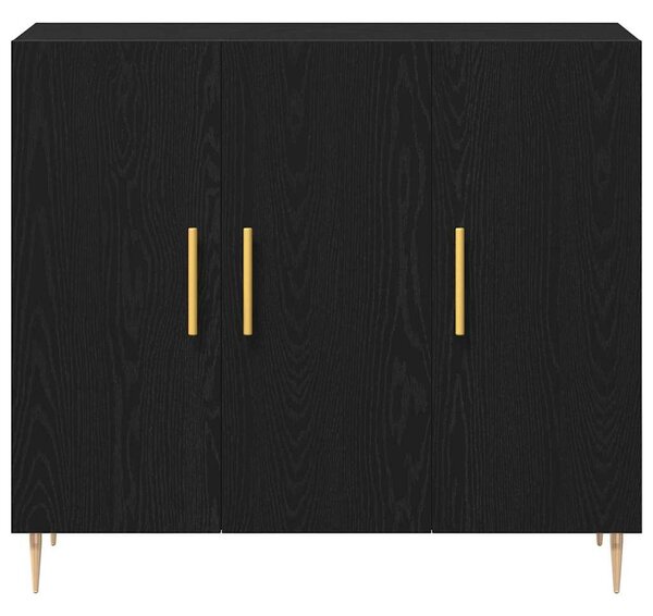VidaXL Széf Fekete tölgy 90 x 34 x 80 cm Szerelt Fa