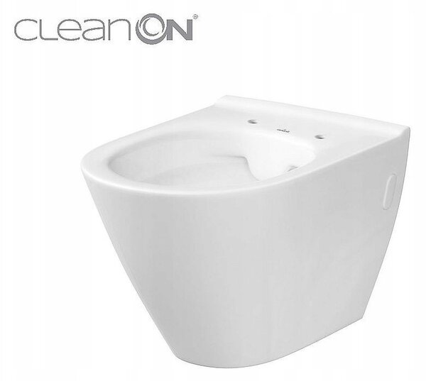 Cersanit City Oval CleaOn, függő WC csésze ülőke nélkül, fehér, K35-025