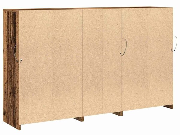 VidaXL Széf LED -es lámpákkal Régi fa 162 x 37 x 100 cm Faanyag