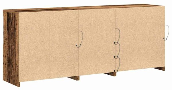 VidaXL LED tálaló Öreg fa 162 x 37 x 67 cm Szerelt Fa