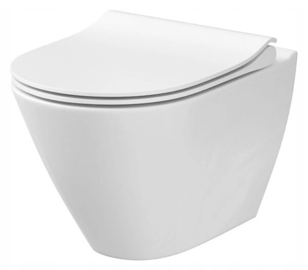 Cersanit City Oval CleaOn, függő WC csésze ülőke nélkül, fehér, K35-025
