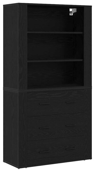 VidaXL Magasfiú Fekete tölgy 80 x 33 x 150 cm Szerelt Fa