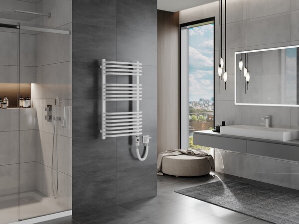 Mexen Apollo, elektromos fűtőelem 860x450 mm + fűtőrúd 600 W, fehér, W117-0860-450-2600-20