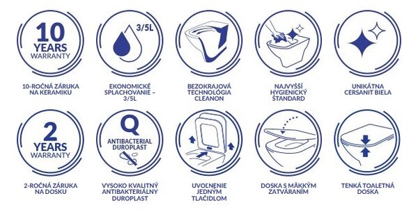 Cersanit Mille, System50 MECH süllyesztett keret + Mille Plus CleanOn fali WC csésze + MOVI II króm gomb, S701-752