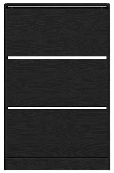 VidaXL Cipőszekrény tárolóval Musta tammi 80 x 21 x 125.5 cm Faanyag