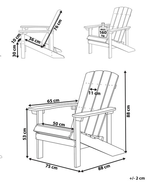 Kerti szék ADIRONDACK Kék