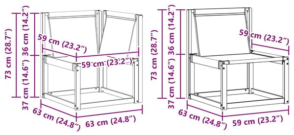 VidaXL Kültéri kanapé szett párnával 8 pcs Fehér és Bézs