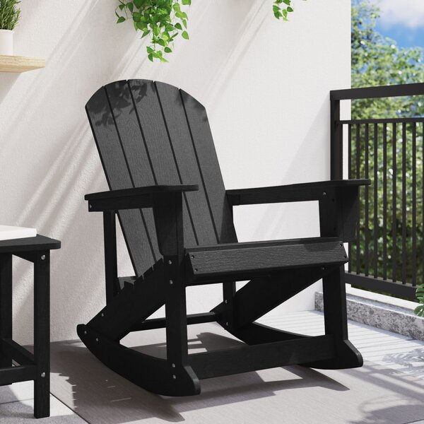 VidaXL Adirondack hintaszék Fekete 73.5 x 92 x 90 cm Műanyag